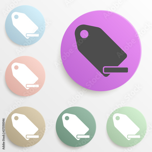 minus tag badge color set. Simple glyph, flat vector of web icons for ui and ux, website or mobile application