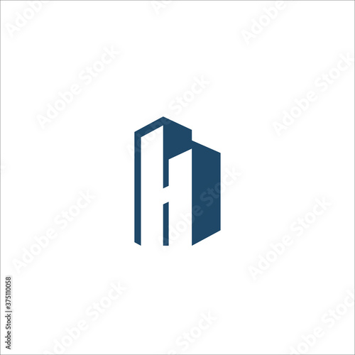 h letter logo design icon silhouette