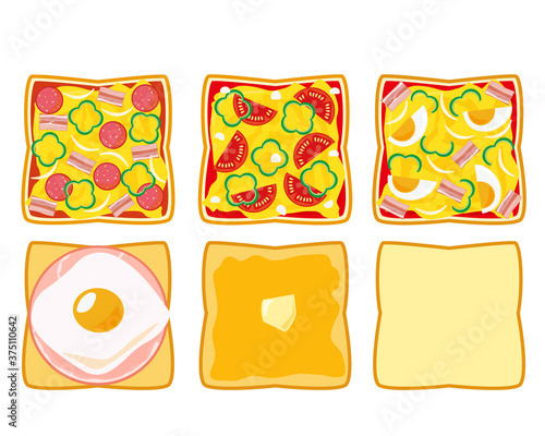 ピザトーストのベクターイラスト