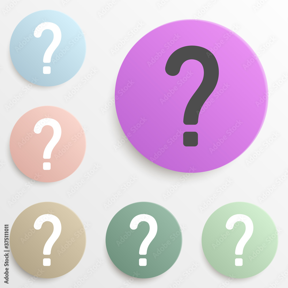 question mark badge color set. Simple glyph, flat vector of web icons for ui and ux, website or mobile application question mark badge color set. Simple glyph, flat vector of web icons for ui and ux, website or mobile application
