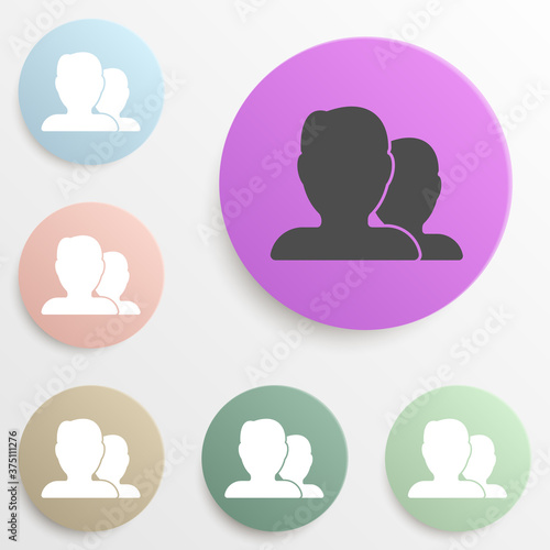 contacts badge color set. Simple glyph, flat vector of web icons for ui and ux, website or mobile application