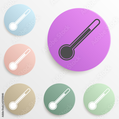 thermometry badge color set. Simple glyph, flat vector of web icons for ui and ux, website or mobile application photo