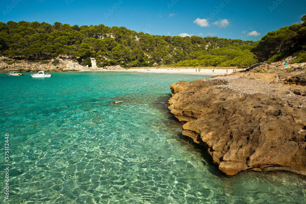 Obraz premium Cala de Trebalúger.Menorca.Islas Baleares. España.
