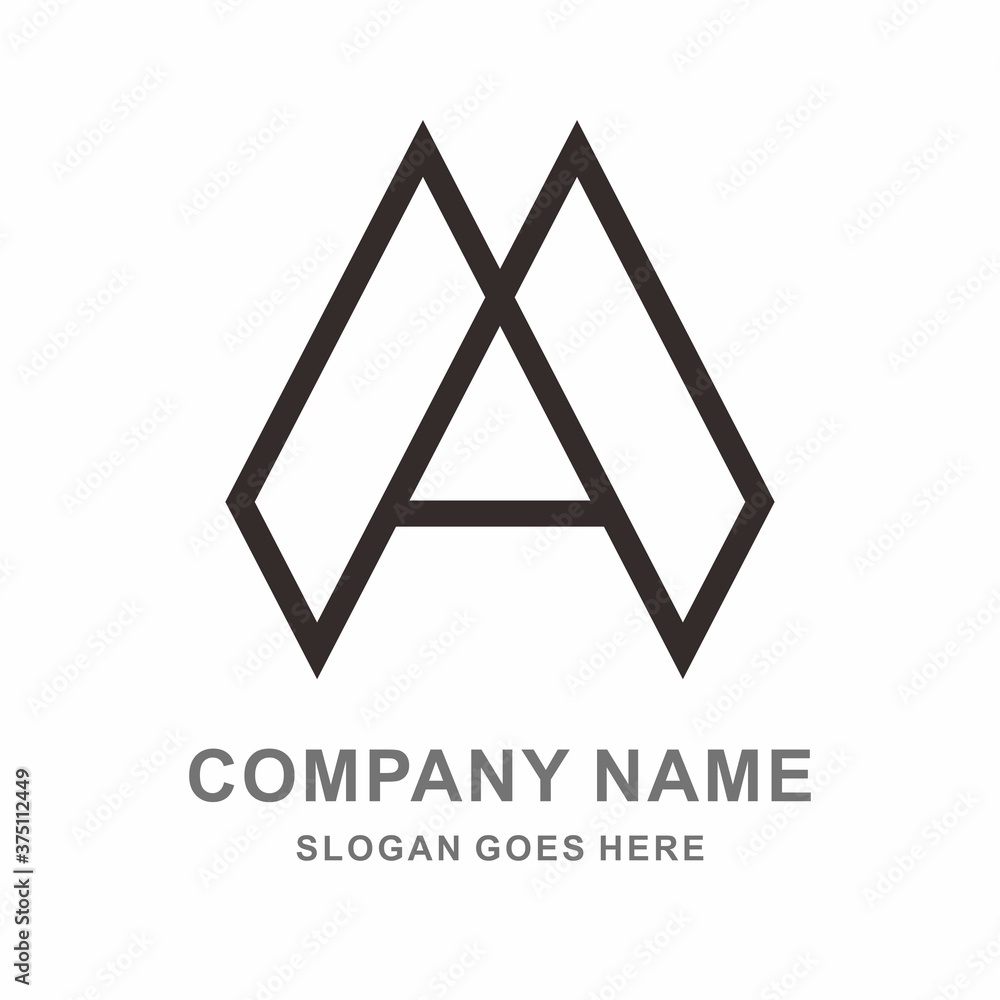 Fototapeta premium Monogram Letter A Geometric Triangle Arrow Business Company Stock Vector Logo Design Template