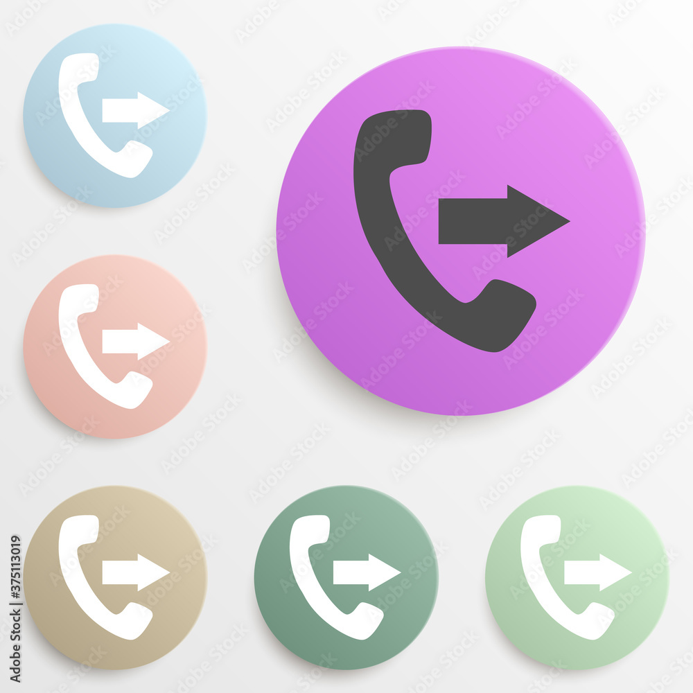 outgoing call sign badge color set. Simple glyph, flat vector of web icons for ui and ux, website or mobile application outgoing call sign badge color set. Simple glyph, flat vector of web icons for ui and ux, website or mobile application