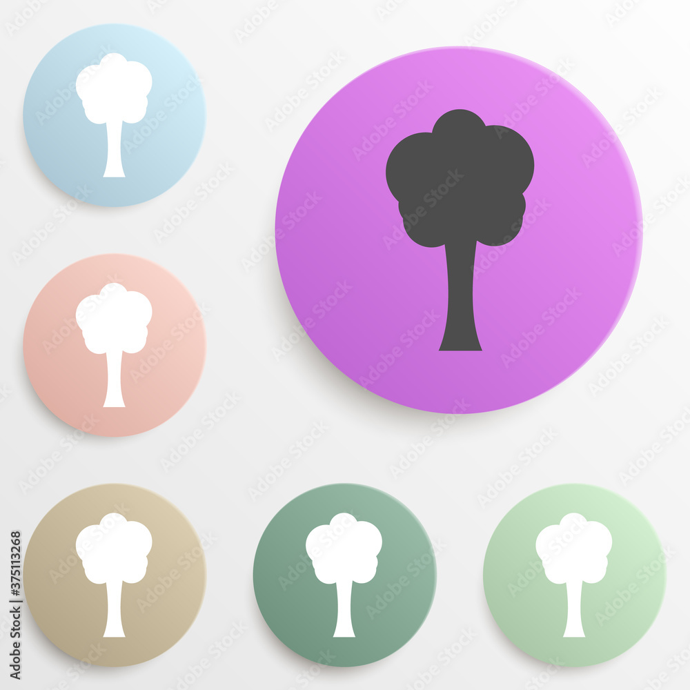 tree silhouette badge color set. Simple glyph, flat vector of web icons for ui and ux, website or mobile application tree silhouette badge color set. Simple glyph, flat vector of web icons for ui and ux, website or mobile application