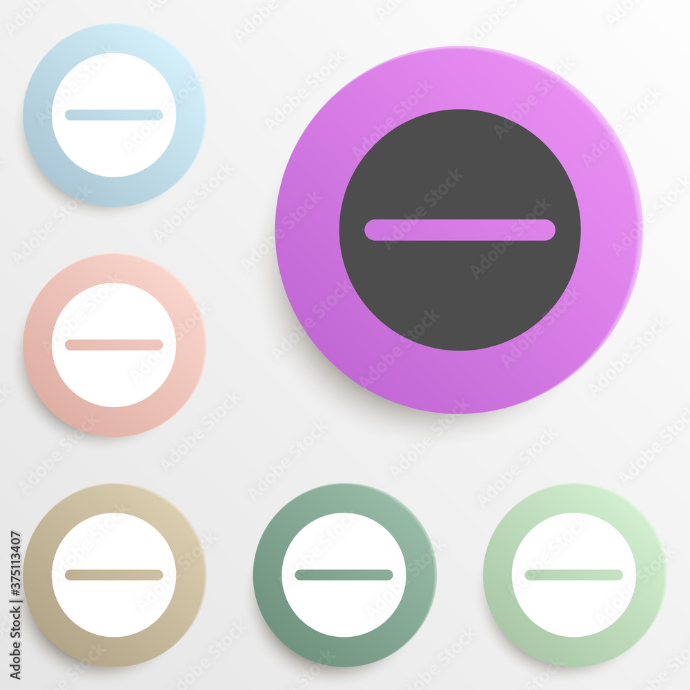 minus in a circle badge color set. Simple glyph, flat vector of web icons for ui and ux, website or mobile application minus in a circle badge color set. Simple glyph, flat vector of web icons for ui and ux, website or mobile application