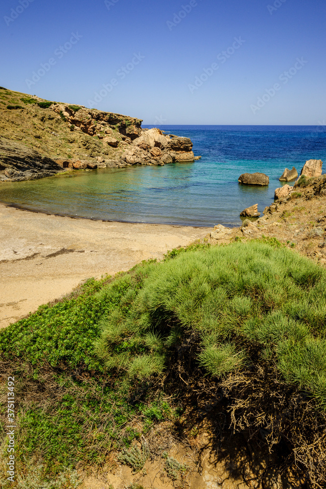 Playa de Cala En Calderer, Ferreries, Menorca, Islas Baleares, españa, europa.
