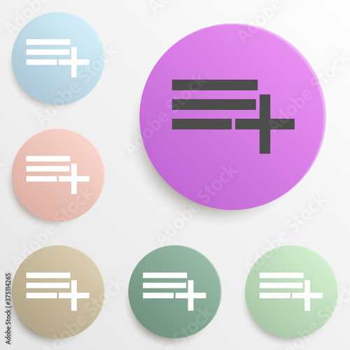 add playlist badge color set. Simple glyph  flat vector of web icons for ui and ux  website or mobile application