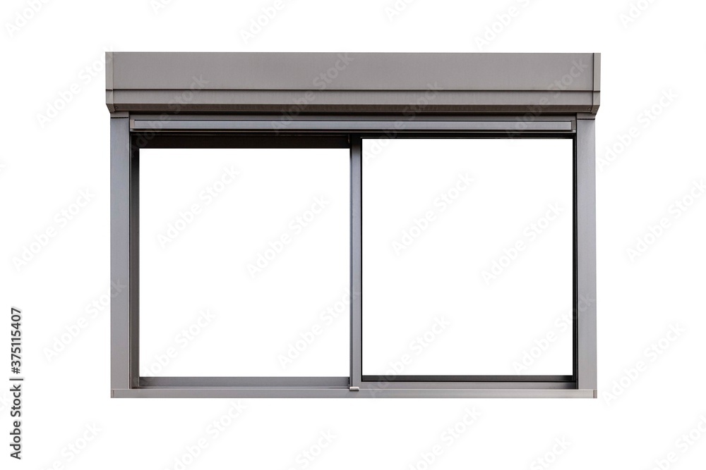 White metal window frame isolated on a white background White metal window frame isolated on a white background