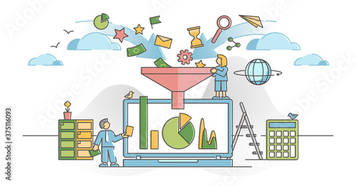Data filter with information flow analysis and management outline concept