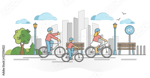 City cycling activity as urban active transportation ride outline concept