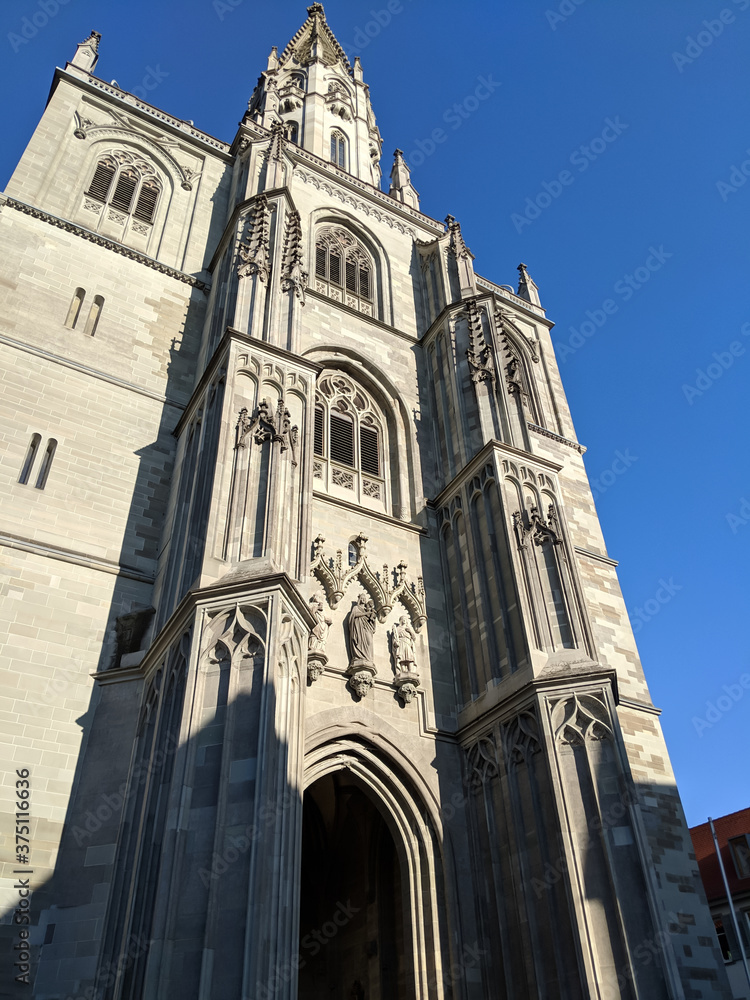 View of the Cathedral of Konstanz, Germany - a building comprised of a number of architectural styles including Romanesque, Gothic, Renaissance and neoclassical View of the Cathedral of Konstanz, Germany - a building comprised of a number of architectural styles including Romanesque, Gothic, Renaissance and neoclassical