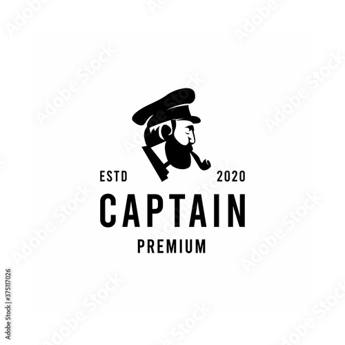 Face Captain silhouette premium Vector Logo illustration design