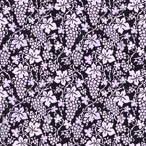 Seamless black and white pattern with vine and pitchers. Beautiful ornament for design. Vector print