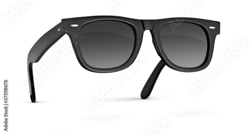 Schilderij op canvas Black sunglasses isolated on white
