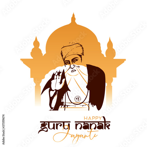 illustration of Guru Nanak Jayanti celebration.vector illustration