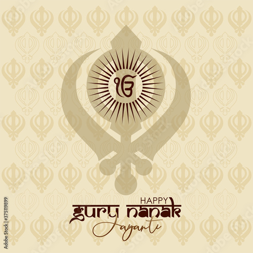illustration of Guru Nanak Jayanti celebration.vector illustration