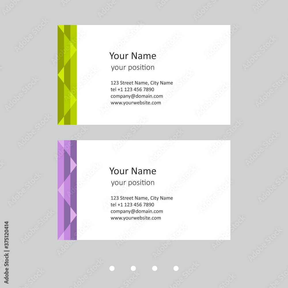Fototapeta premium Business card template. Abstract design in two color schemes.