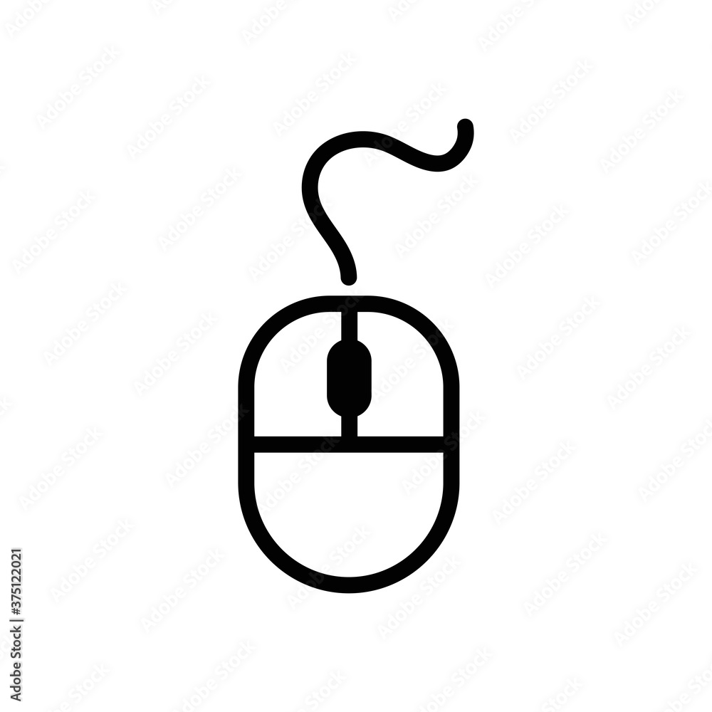 Computer Mouse Icon Symbol. PC Mouse icon vector isolated illustration. Icon computer mouse web. Modern computer mouse, flat icon design.