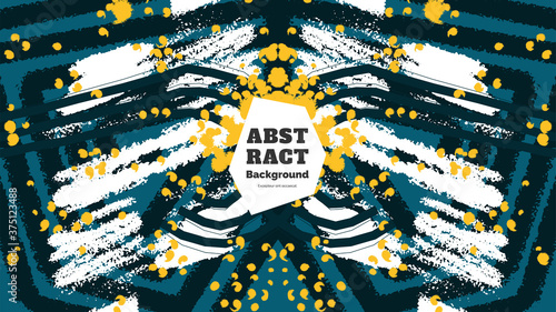 Abstract background illustration. Colorful lines, spots, dots and paint strokes. Decorative symmetric wallpaper, backdrop. Hand drawn texture, decor elements and shapes. Eps10 vector.