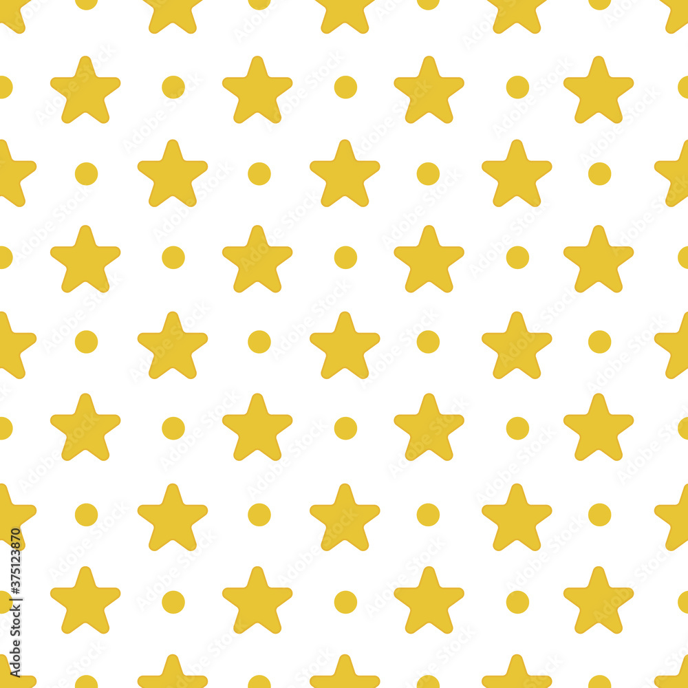 Cute star seamless pattern vector on isolated white background. Cute star seamless pattern vector on isolated white background.