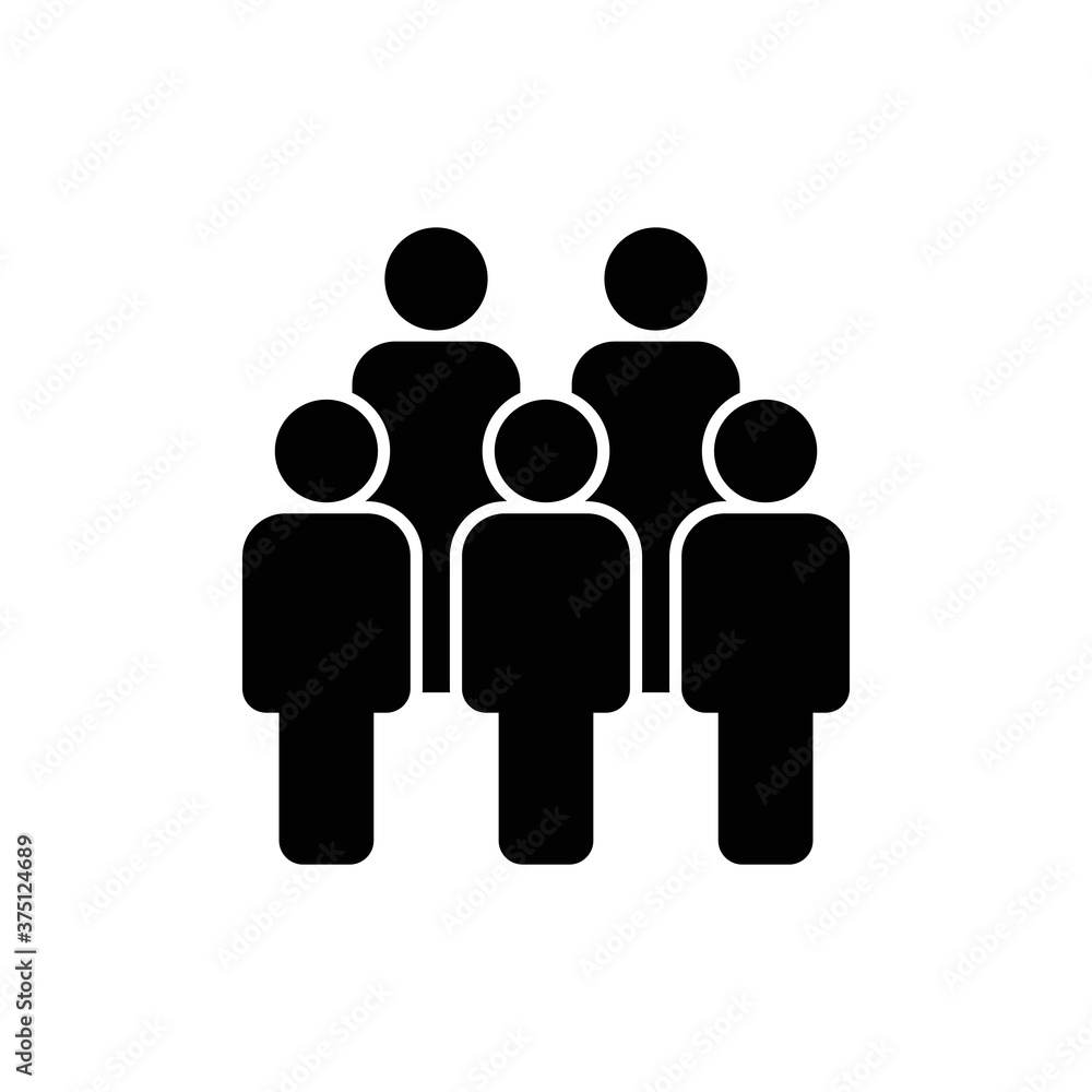 People vector icon. Person symbol. Work Group Team, Persons Crowd Vector Illustration icon. Group of people pictogram isolated. Illustration of people icon - symbol of the crowd. People standing next.