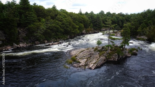 Aerial view on rapids in Ontario