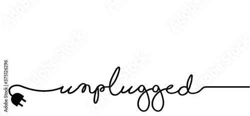 Page not found, 404 error.  Off line unplug. Funny vector electric quotes for motivation, networking internet concept. Offline or online and unplugged sign. Under construction, broken cable.