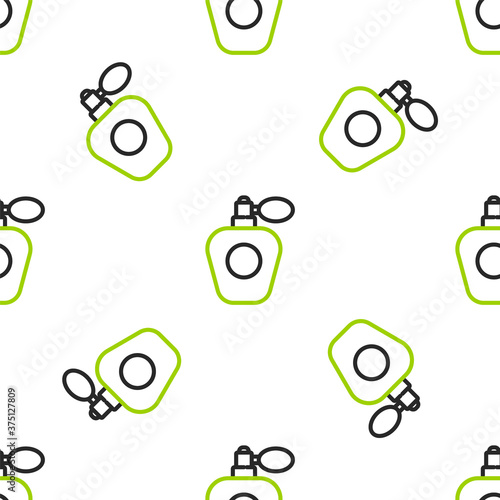 Line Perfume icon isolated seamless pattern on white background. Vector Illustration.
