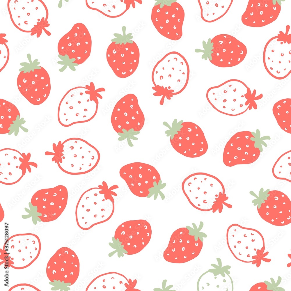 Vector Sweet Red Strawberry Cartoon Pattern Vector Sweet Red Strawberry Cartoon Pattern
