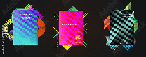 Minimalistic Creative concept . Flat style . Geometric lines and design elements form unusual shape . Vector abstract background . Dynamic banner