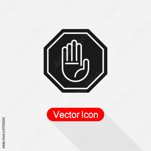 Hand Stop Icon, Hand Icon, Palm Symbol Vector Illustration Eps10