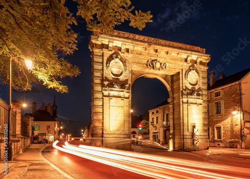 Triumphal arch of Beaune by night, France © Paul