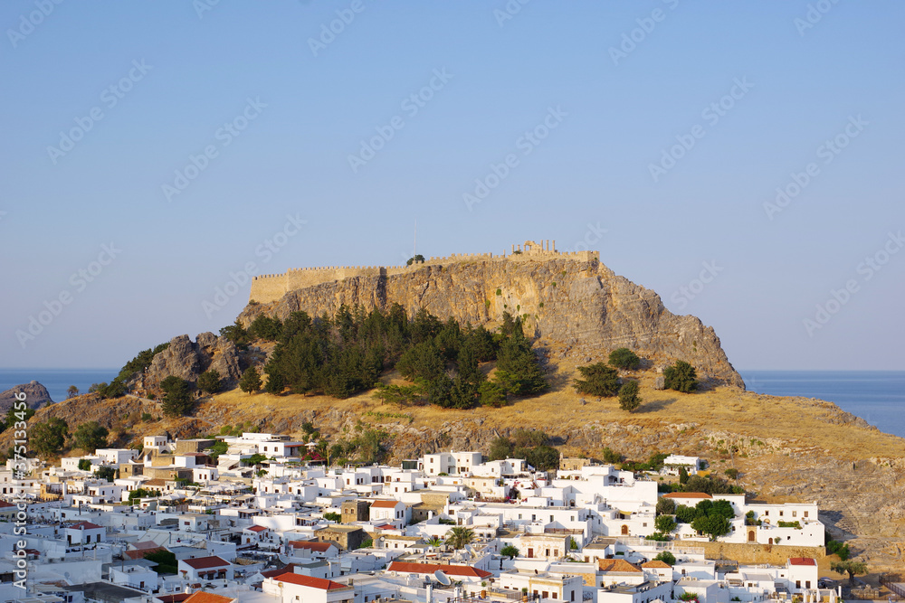 Panorama du village de Lindos, sur l'île de Rhodes