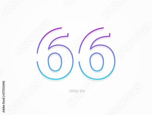 Free Download 66 number, outline stroke gradient font. Trendy, dynamic creative style design. For logo, brand label, design elements, application and more. Isolated vector illustration - GFXLoad