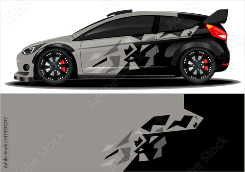 Sport car wrapping decal, print design