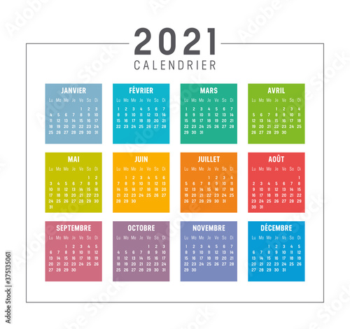 Vecteur Stock Calendrier Agenda 2021 | Adobe Stock
