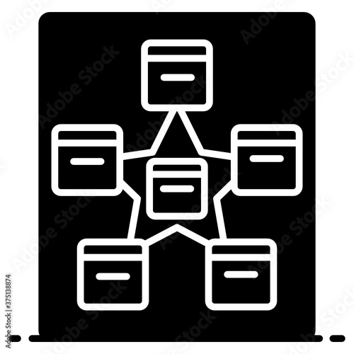 
Star schema diagram, vector in modern style 
