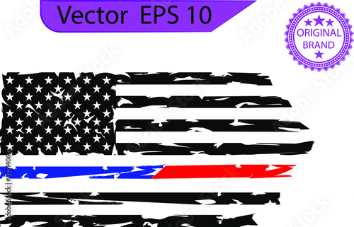 Firefighter distressed Flag, EPS 10, Fire, Department, USA, Flag, 	
