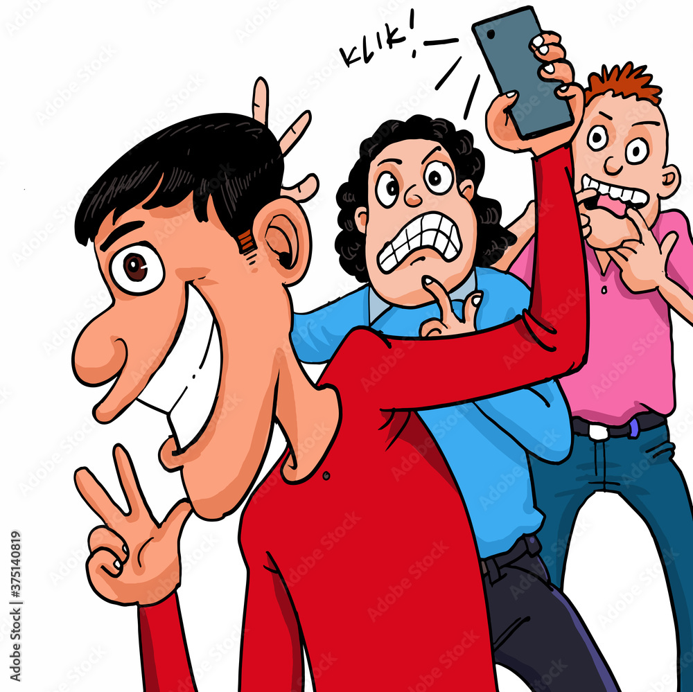 Fototapeta premium The boys taking a selfie