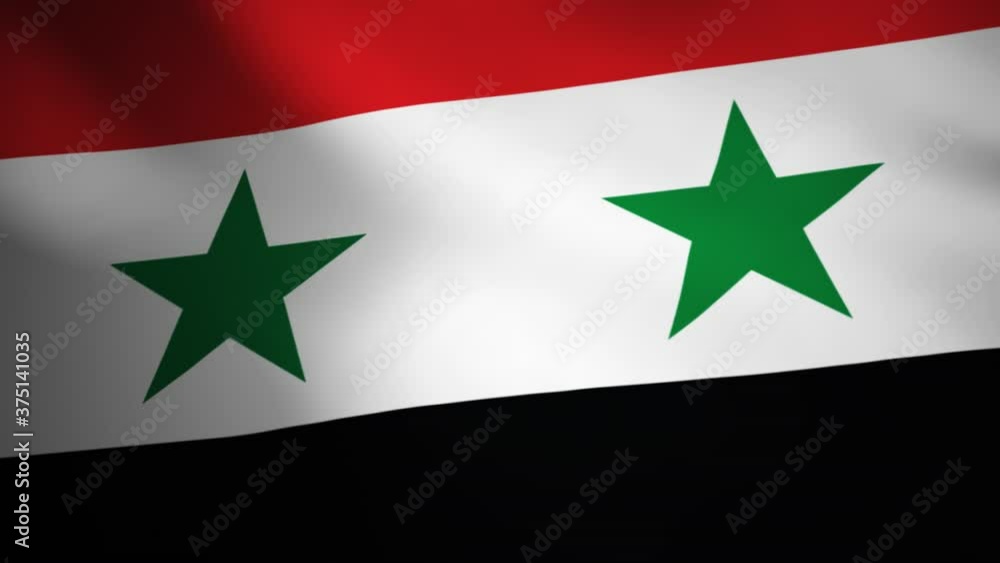 Background With Official Flag Of Syria. Animated Seamless Loop Emblem Background With Official Flag Of Syria. Animated Seamless Loop Emblem