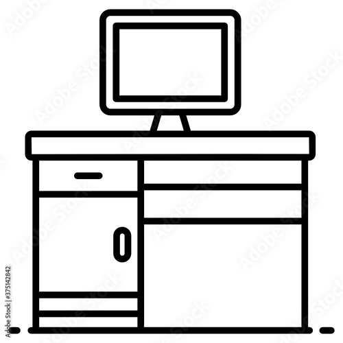 
Desk, table used for purposes of work or study in design 

