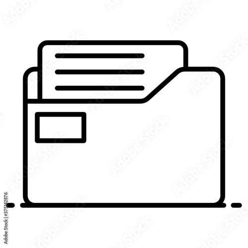 
Paper file inside a folder, vector of data binder in modern editable style 

