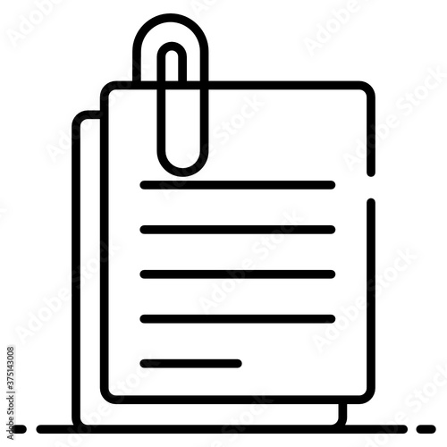 
Wire or plastic bent to hold paper, paper clip vector 
