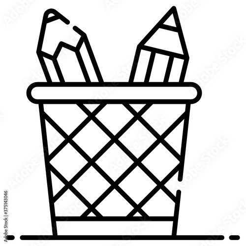 
Pencil stand icon design, editable icon of stationery item 
