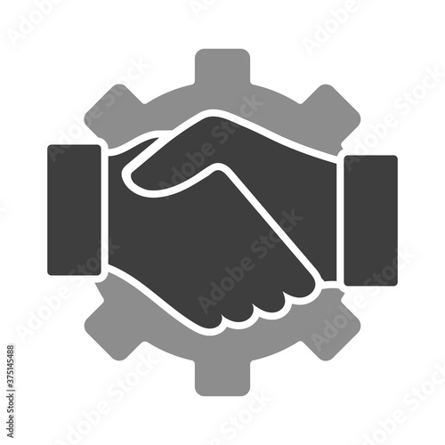 Handshake symbol on white background. Vector