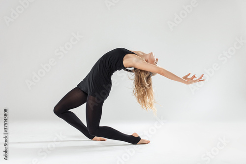 Woman dance contemporary on white background