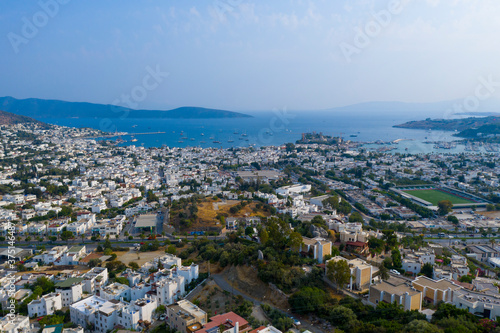 Bodrum is a city on the Bodrum Peninsula, stretching from Turkey's southwest coast into the Aegean Sea. The city features twin bays with views of Bodrum Castle. 