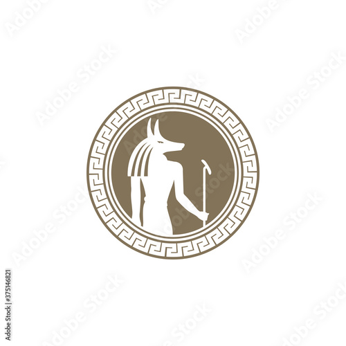 Anubis, god of death and funeral in ancient Egyptian mythology, vector illustration